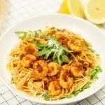 Spaghetti met garnalen en rucola Spaghetti met garnalen en rucola