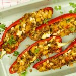 Gevulde paprika met couscous en gehakt Gevulde paprika met couscous en gehakt