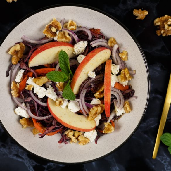 Rode Koolsalade Met Appel En Geitenkaas Salade Recept Smaakmenutie