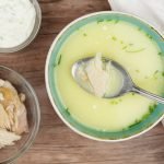 Knolselderijsoep met mierikswortel en forel Knolselderijsoep met mierikswortel en forel