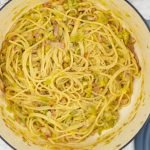 Spaghetti met prei en spekjes Spaghetti met prei en spekjes