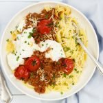 Pasta Bolognese met chorizo Pasta Bolognese met chorizo