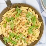 Pasta met garnalen in roomsaus Pasta met garnalen in roomsaus