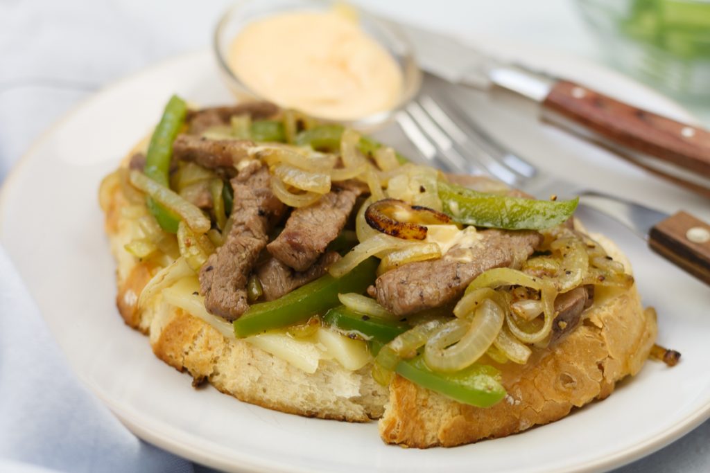 Philly cheese steak sandwich