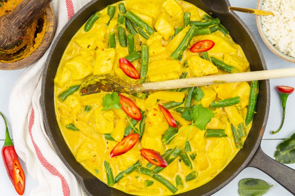 Gele curry met kip