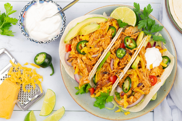Pulled chicken tacos