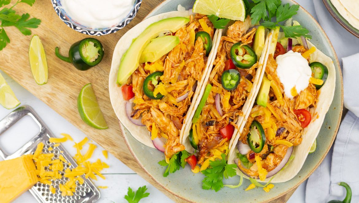 Pulled chicken taco's