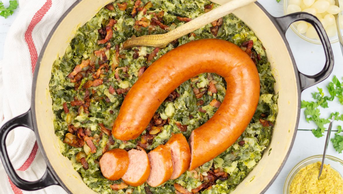 Boerenkool stamppot met spekjes