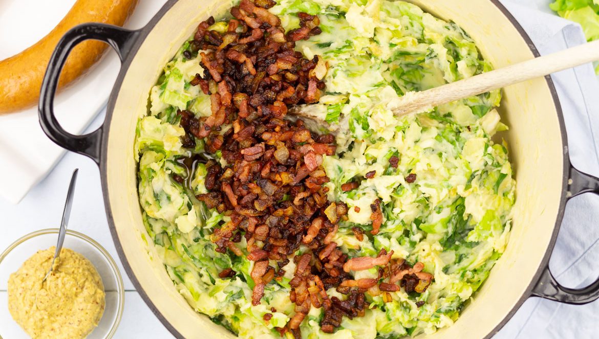 Andijviestamppot met spekjes