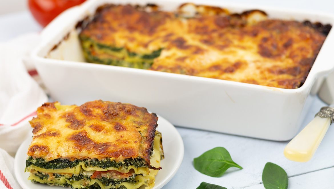 Lasagne met spinazie en zalm