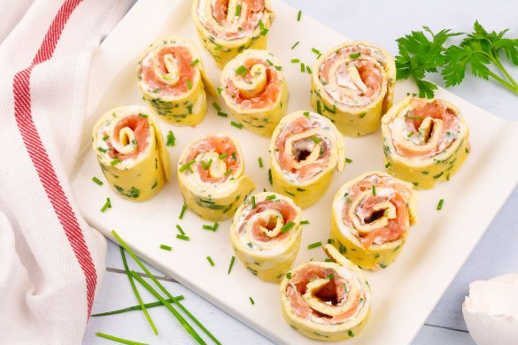 Omeletrolletjes Met Zalm Borrelhapjes Smaakmenutie