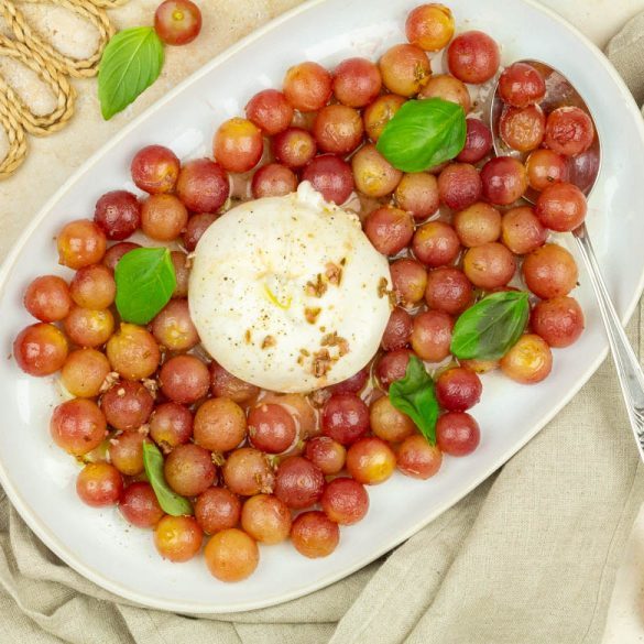 Burrata met geroosterde druiven